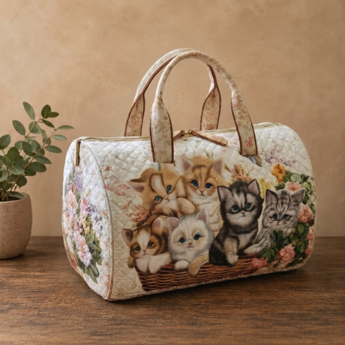 Quilted Cat Design Travel Bag